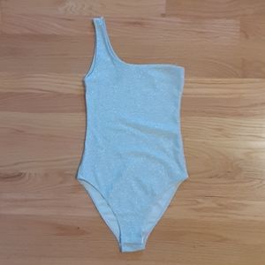 One shoulder strap sparkly body suit